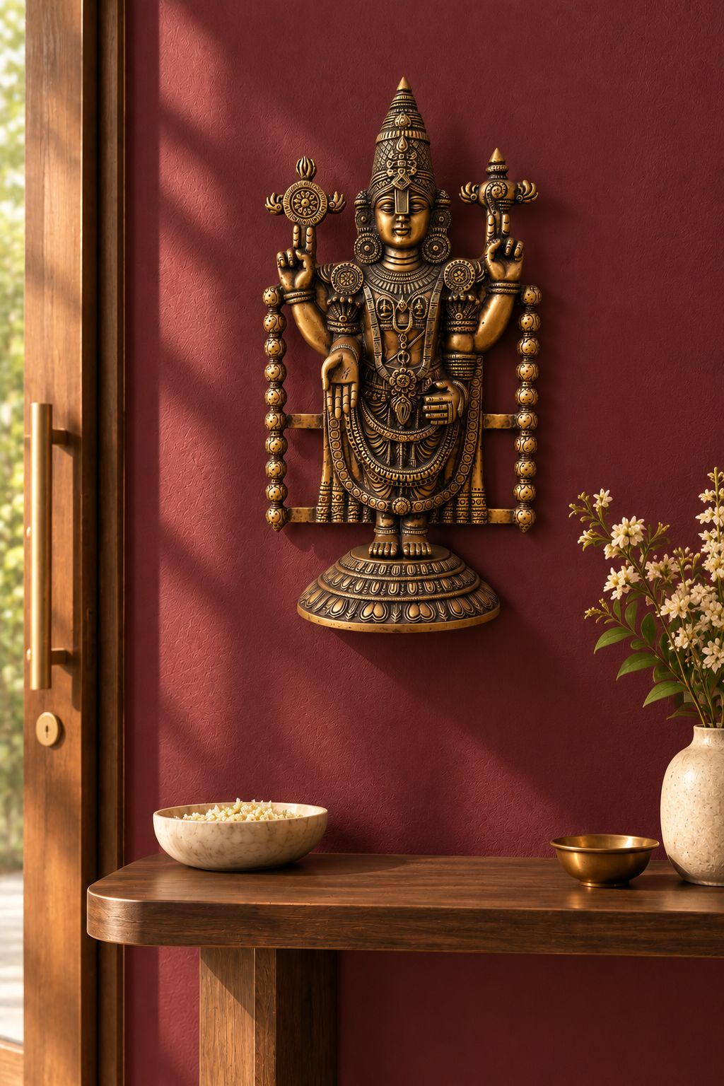 LORD VENKATESWARA SHELF AND WALL PANEL IN BRASS