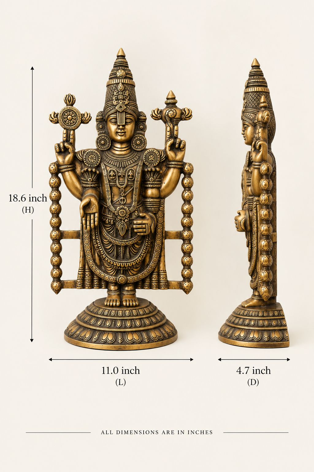 LORD VENKATESWARA SHELF AND WALL PANEL IN BRASS