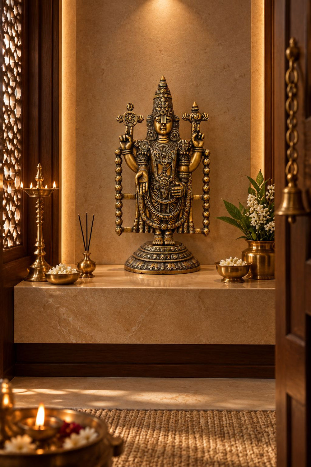 LORD VENKATESWARA SHELF AND WALL PANEL IN BRASS