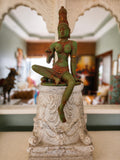 Large Chola Parvati in Lalitasana – Greenish (Inspired by Early Chola bronzes of Parvati, circa 1000 A.D.)