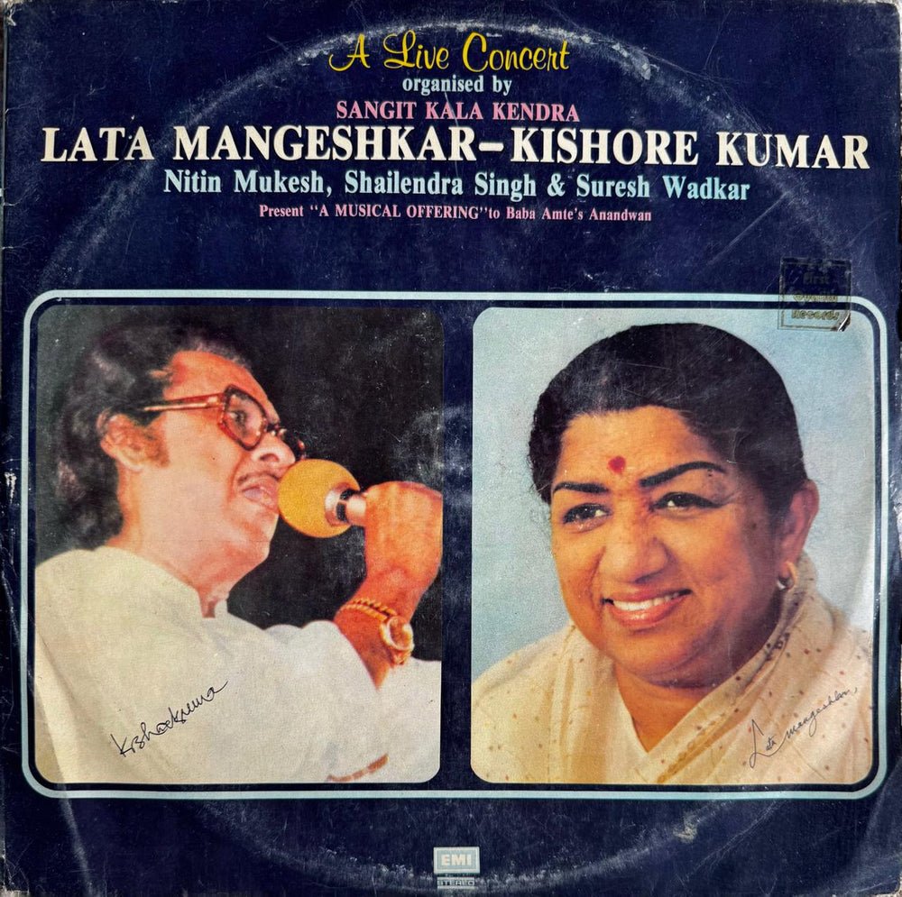 Lata and Kishore A Live Concert Double LP Vinyl Record (Pre-Loved VG)