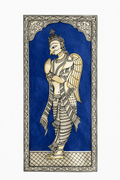 Garuda in Pattachitra Painting in Blue – By a National Awardee (Unframed)