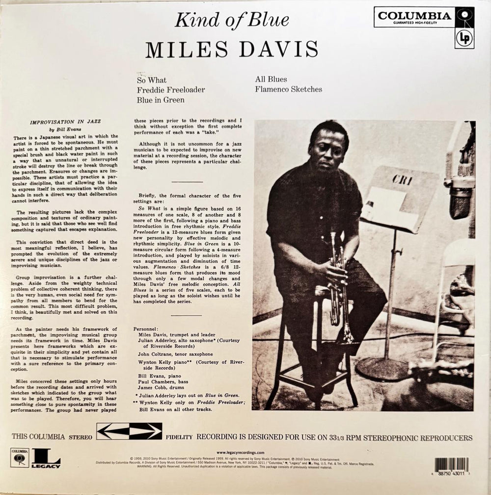 Miles Davis - Kind of Blue - LP Vinyl Record