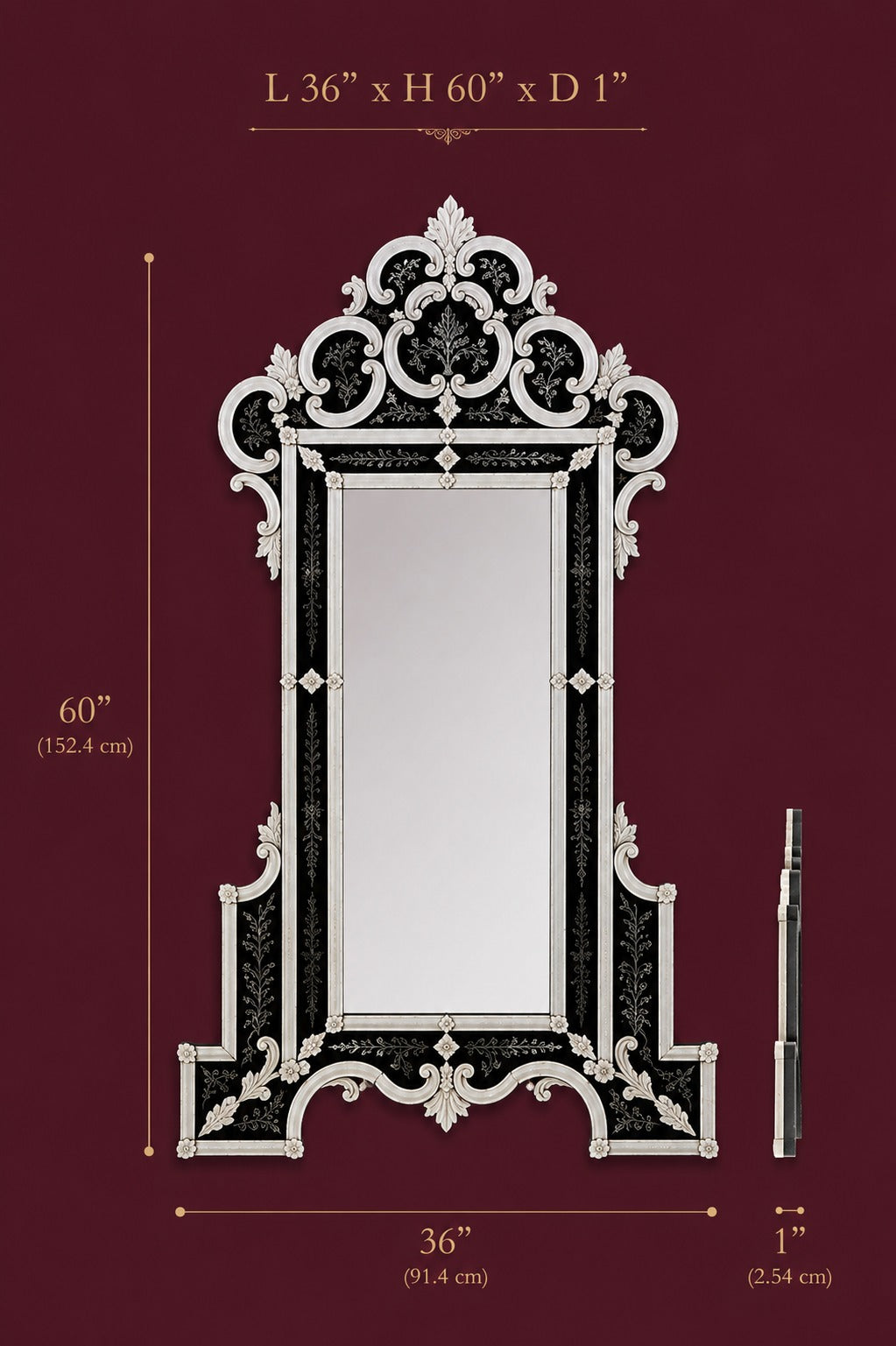 The Montreux Venetian Mirror | Venetian Grandeur, Handcrafted in India