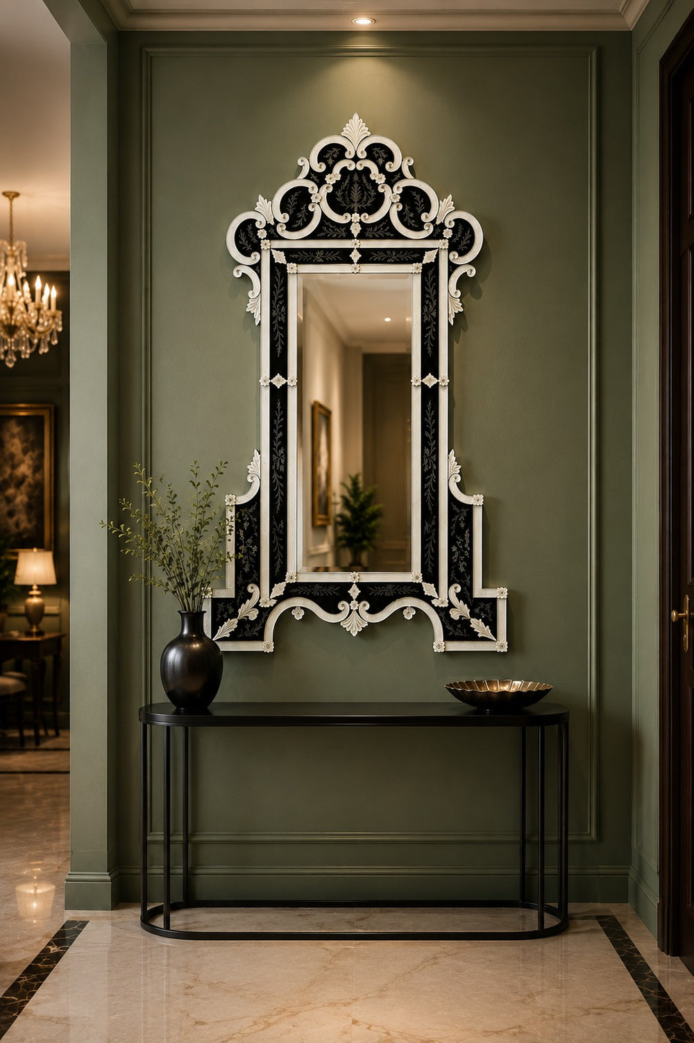 The Montreux Venetian Mirror | Venetian Grandeur, Handcrafted in India
