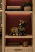 Carved Nandi in Black Brass