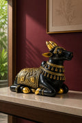 Carved Nandi in Black Brass