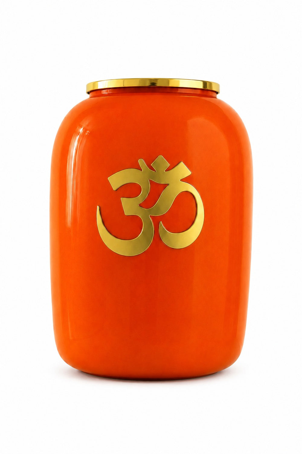 Enameled Om Blessing Vase in Metal