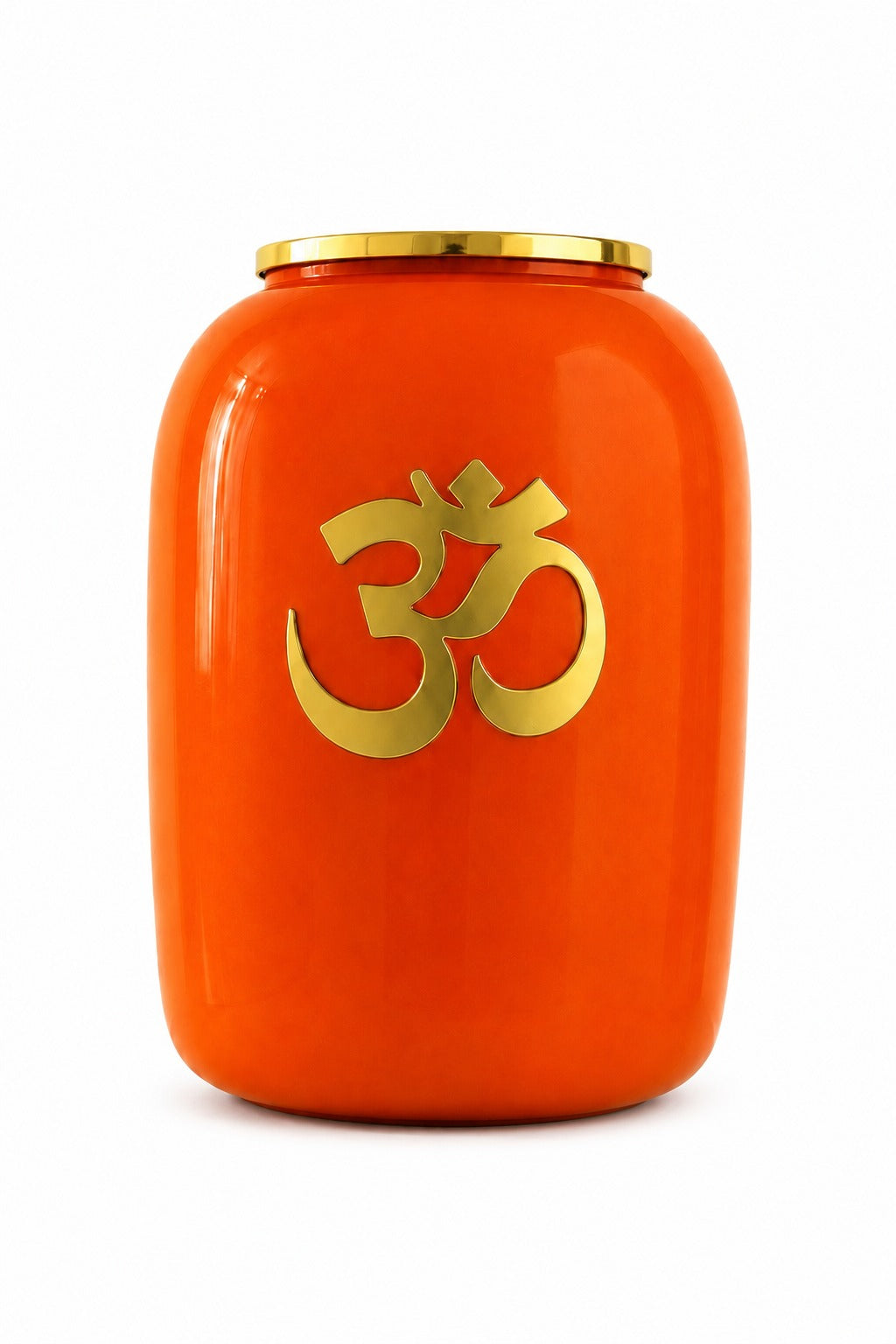 Enameled Om Blessing Vase in Metal