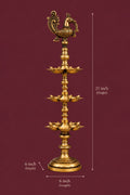 Peacock Brass Diya Pillar