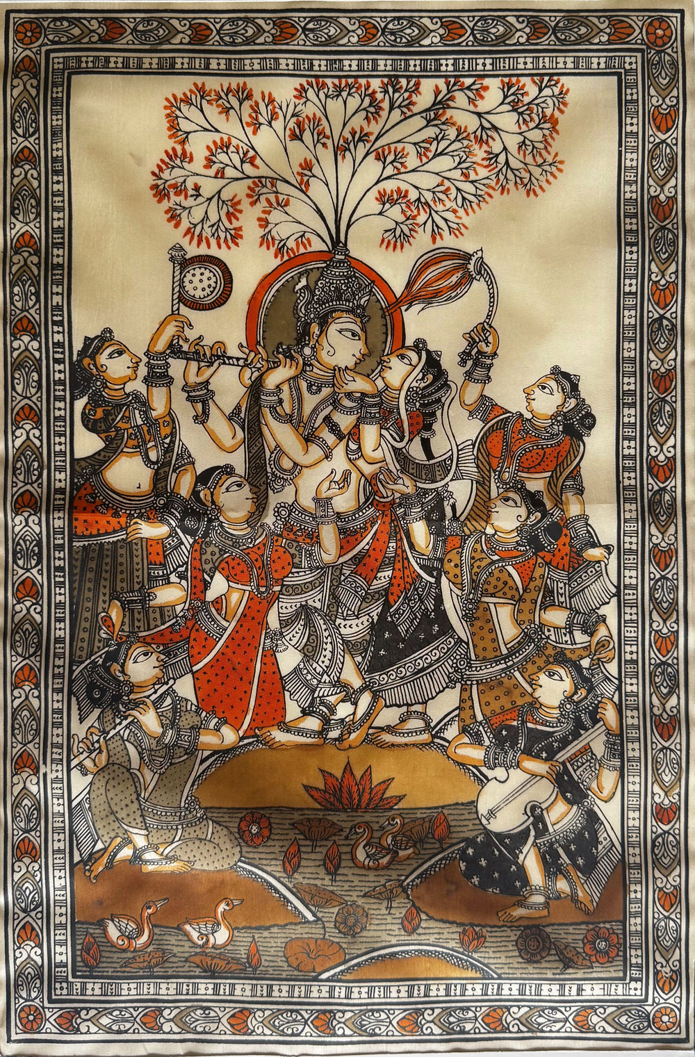 Krishna Raas Leela Pattachitra Painting – Traditional Art by a National Awardee (Unframed)