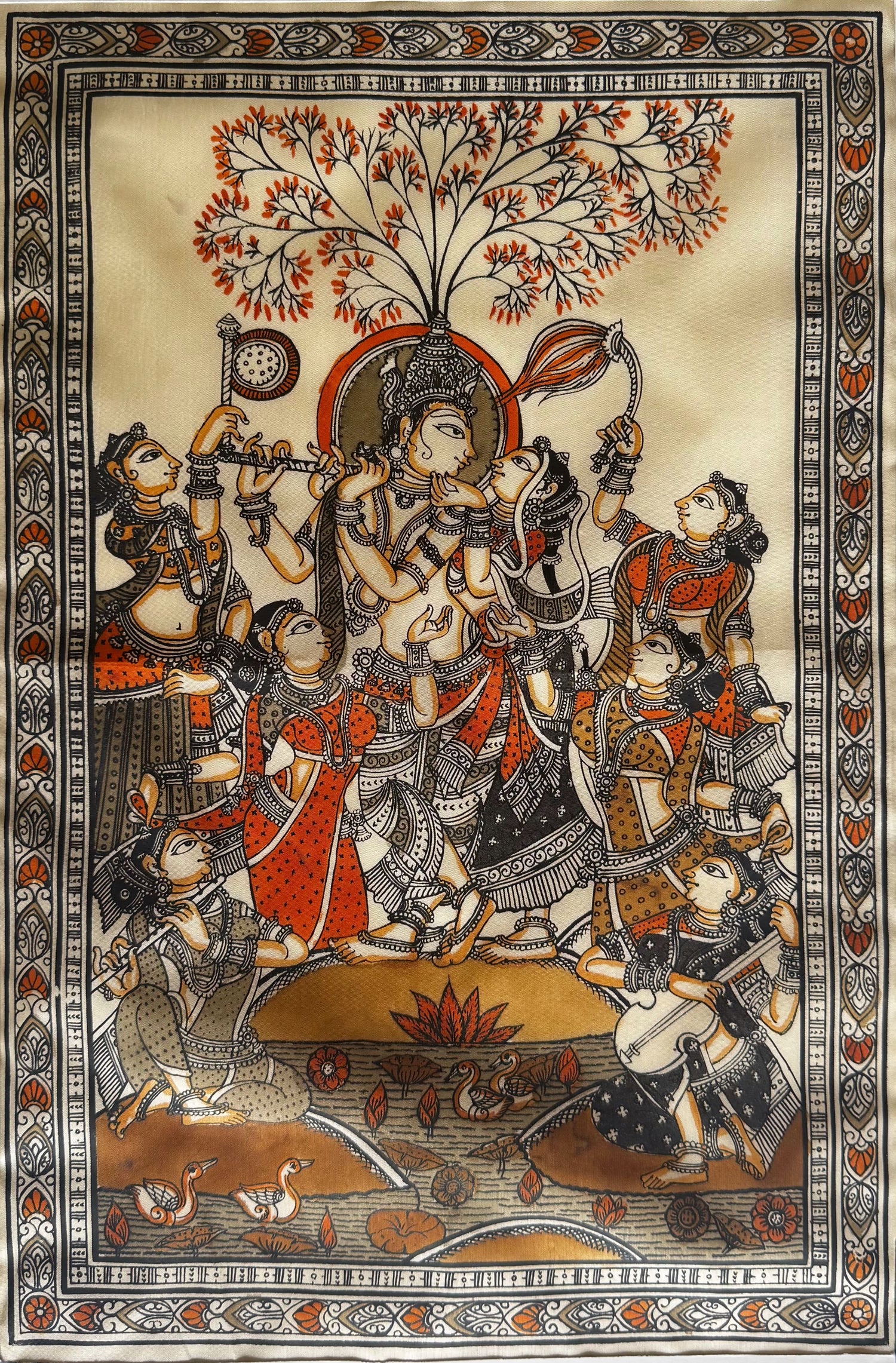 Krishna Raas Leela Pattachitra Painting – Traditional Art by a National Awardee (Unframed)