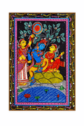Radha Krishna by Moonlight Pattachitra Painting (Unframed)