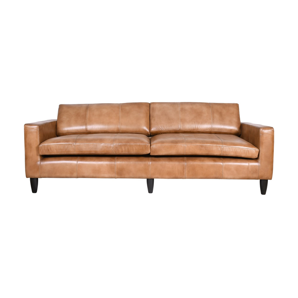 Saddle Scandi Genuine Leather Extra Large Two Seater Sofa