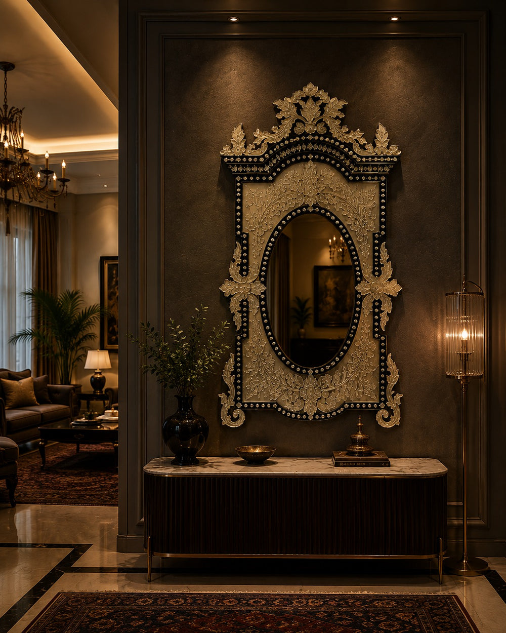 The Serenissima Venetian Mirror | Venetian Grandeur, Handcrafted in India