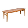 Sereno Genuine Leather Wooden Bench