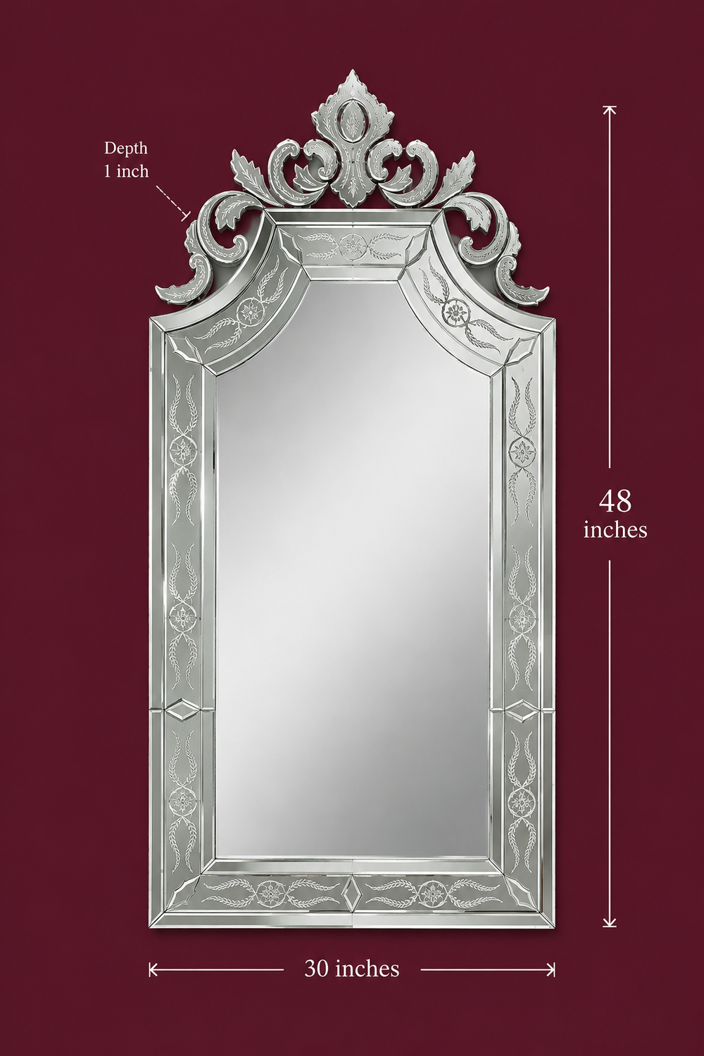 The Chantilly Venetian Mirror | Venetian Grandeur, Handcrafted in India