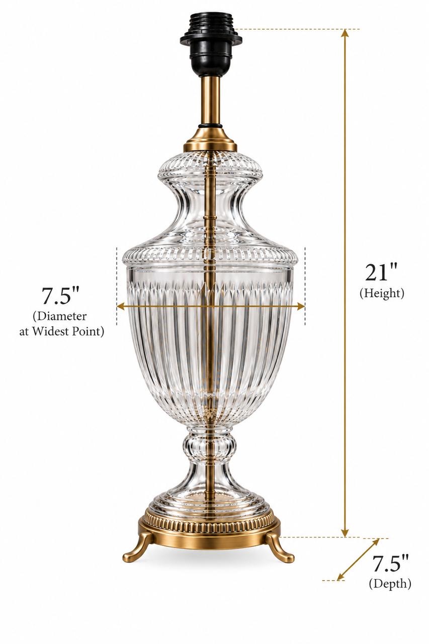 The Crystal Heirloom Brass Table Lamp (Arrives without Lamp Shade)