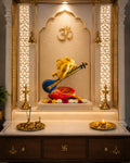 Veena Ganesh Idol | Handcrafted Lord Ganesha Statue in Brass for Home Temple & Spiritual Décor