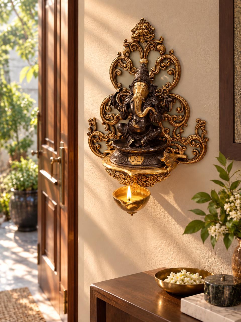 The Ganesha Wall Diya – Sacred Light. Work of Art.