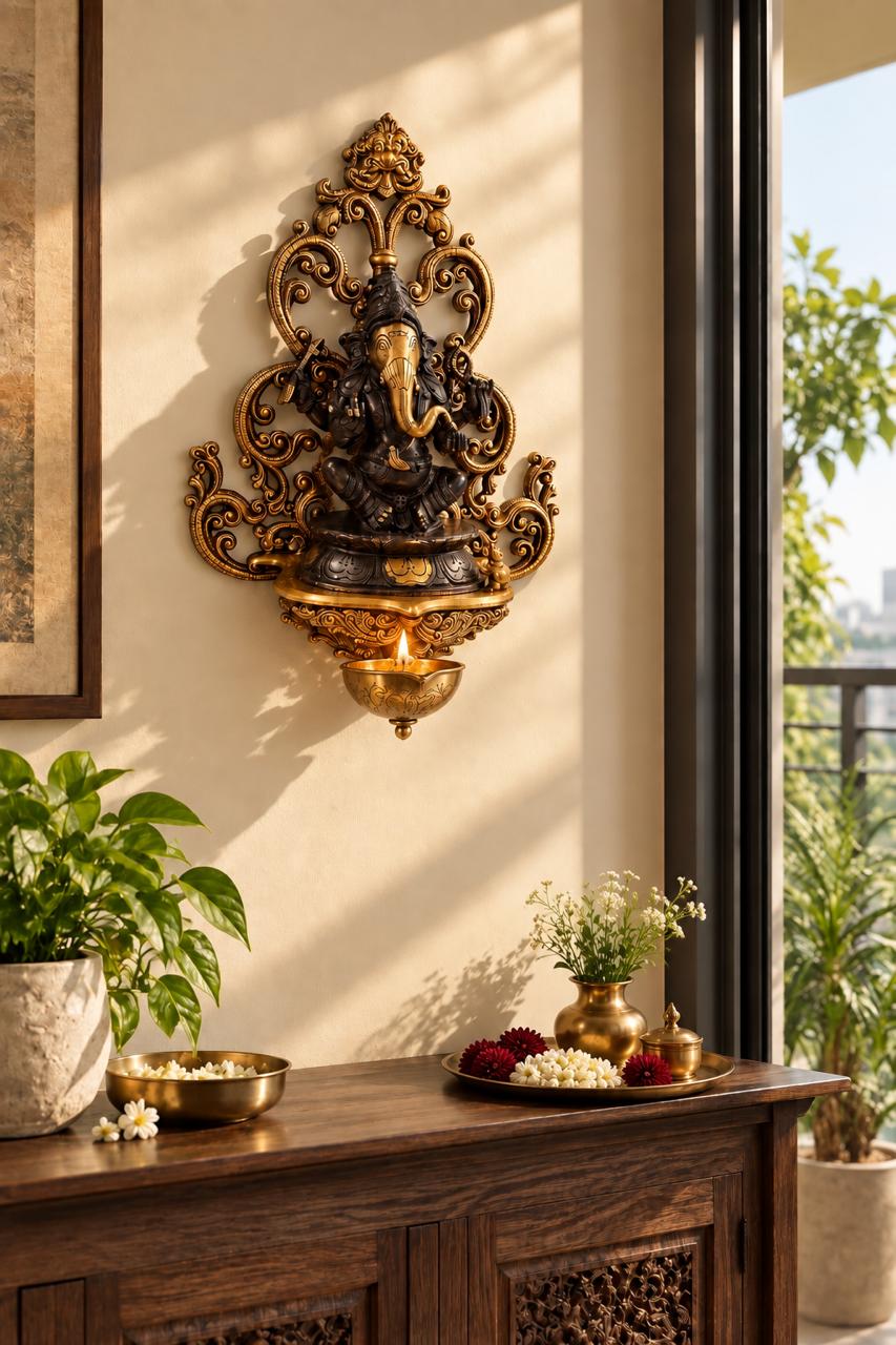 The Ganesha Wall Diya – Sacred Light. Work of Art.