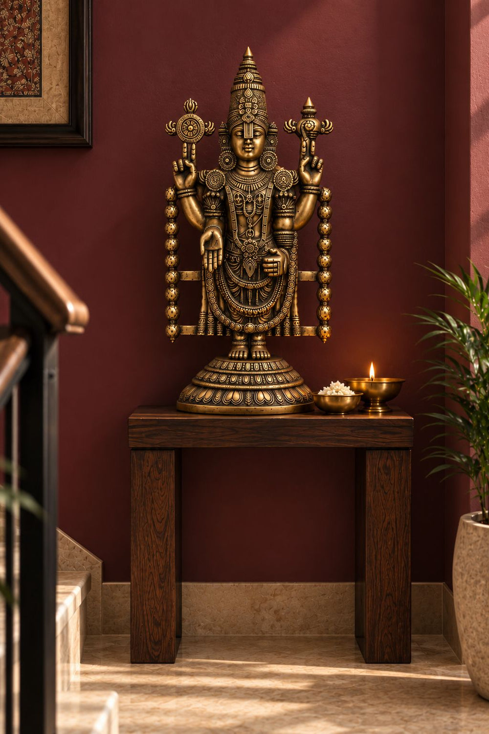 LORD VENKATESWARA SHELF AND WALL PANEL IN BRASS