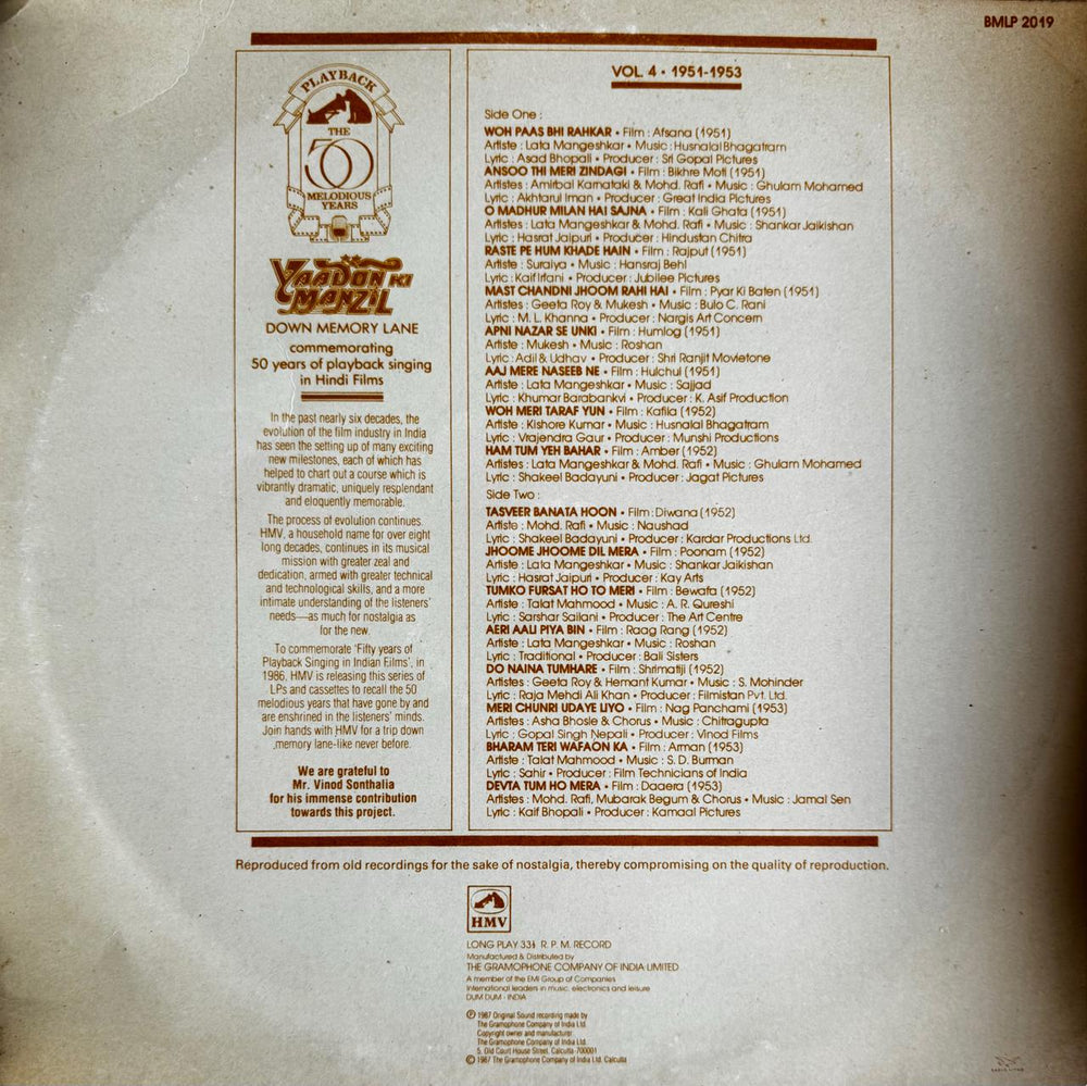 Yaadon Ki Manzil 12 Volumes LP Record Album - Rare Album