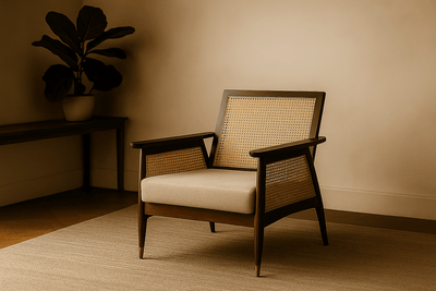 Ajanta Sheesham & Rattan Armchair
