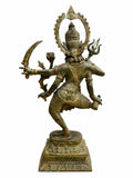 Balinese Bronze Dancing Kali Sculpture | 17-Inch Antique Finish Goddess Statue